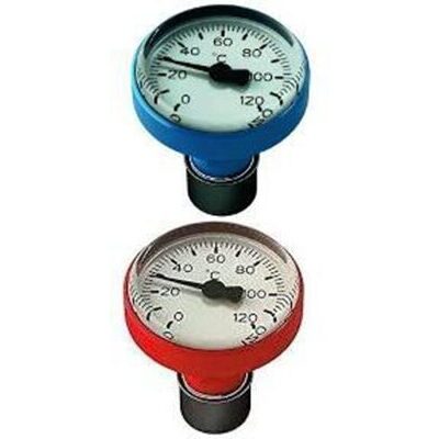 Thermometer mit Steckvorrichtung Presskugelhähne T-Griff Rot