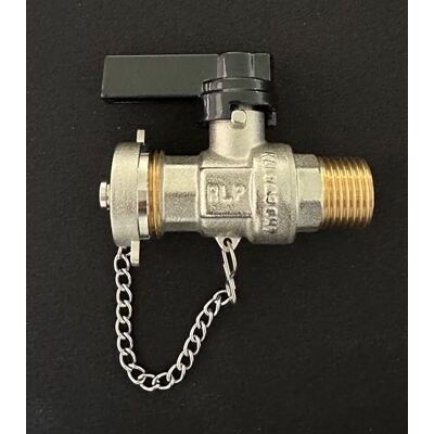 Kesselentleerhahn vern. schwarzer Griff RLP 1/2