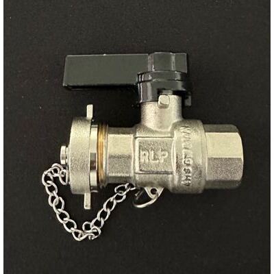 Kesselentleerhahn vern. schwarzer Griff RLP 1/2